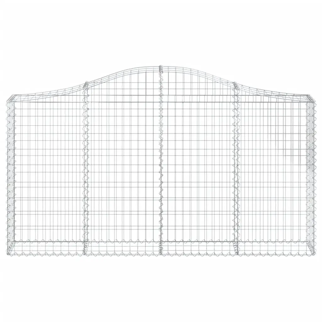 Arched Gabion Baskets Galvanised Iron 200 x 30 x 100120 cm Silver 2 Pieces Garden Barrier Retaining Wall Outdoor Decorative