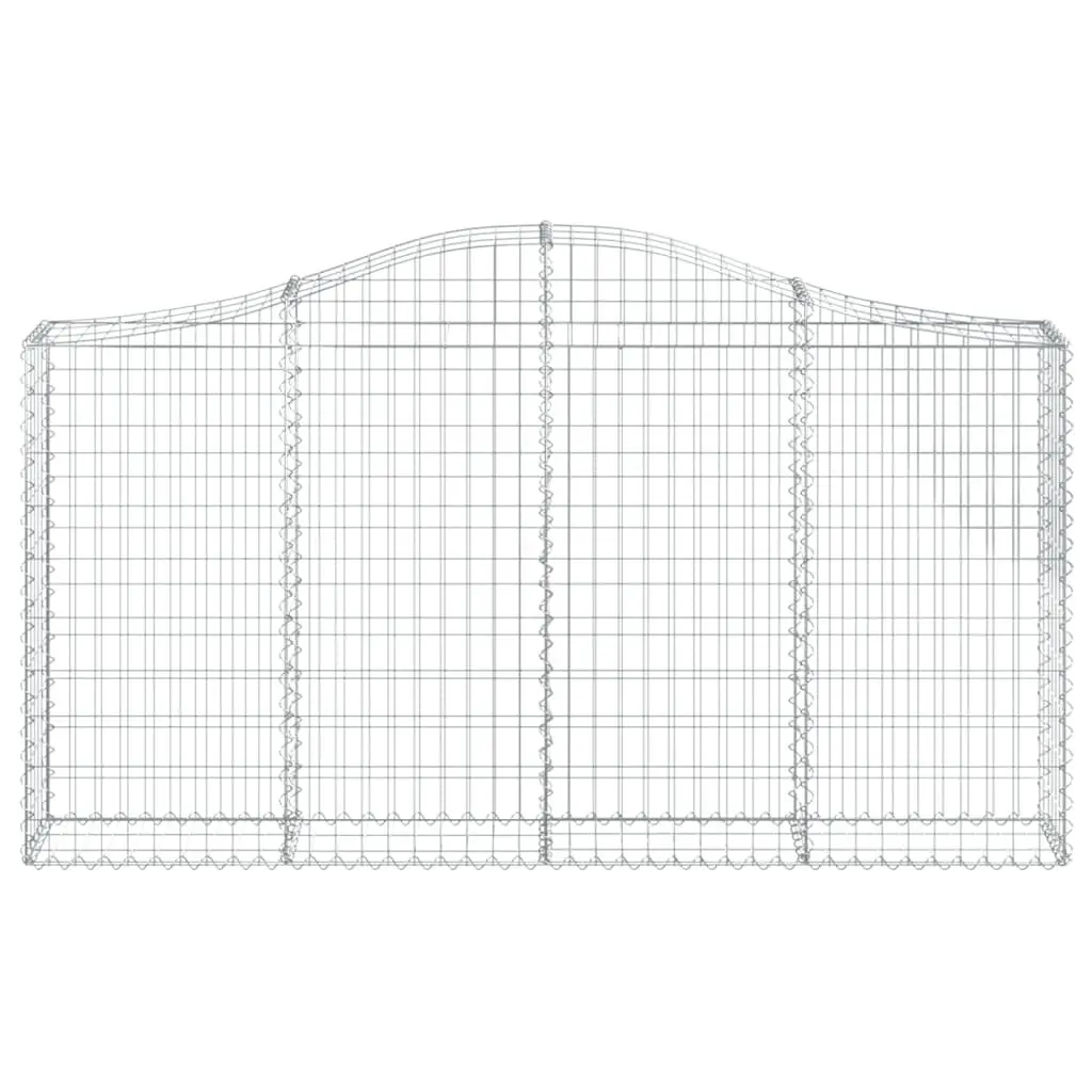 Gabion Baskets Arched Galvanised Iron 200x30x100120cm Silver 8 Piece Garden Barrier Retaining Wall Outdoor