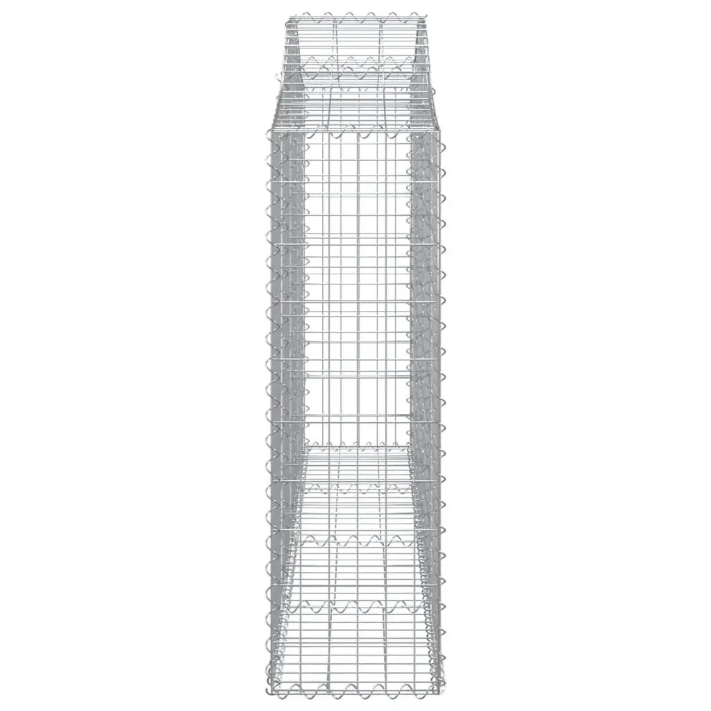 Gabion Baskets Arched Galvanised Iron 200x30x100120cm Silver 8 Piece Garden Barrier Retaining Wall Outdoor
