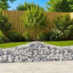 Arched Gabion Baskets 2pc Garden Barrier Decorative Retaining Wall Outdoor