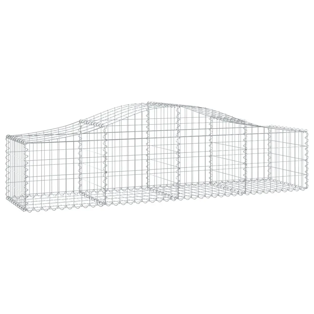 Gabion Baskets Arched Galvanised Iron Wire 200x50x40/60cm Silver 6 Piece