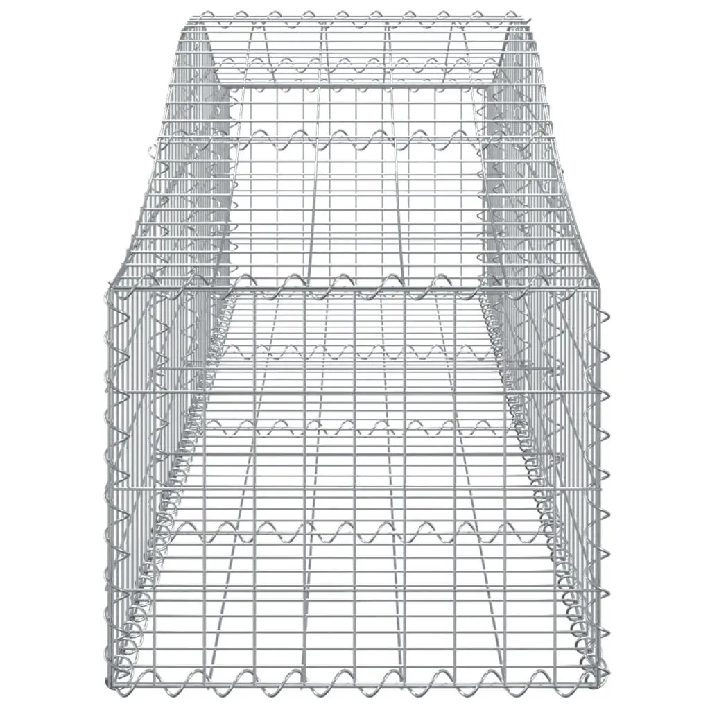 Gabion Baskets Arched Galvanised Iron Wire 200x50x40/60cm Silver 6 Piece