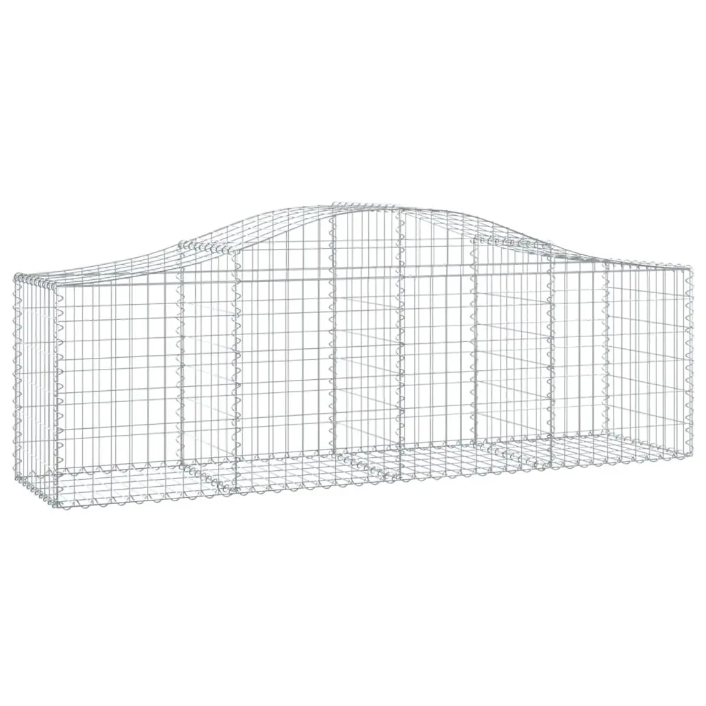 Arched Garden Barrier Baskets Silver 5 Piece Galvanised Iron Decorative Outdoor Retaining Wall