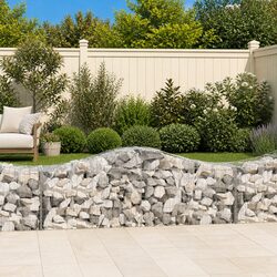Arched Gabion Baskets 9pcs 200x50x60/80cm Garden Barrier Retaining Wall
