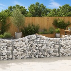 Arched Gabion Baskets 3 pcs Garden Barrier Retaining Wall Decorative Outdoor