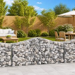 Arched Gabion Baskets 6 pcs Garden Retaining Wall Decorative Barrier Outdoor