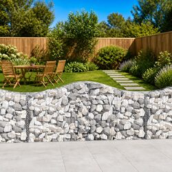 Arched Gabion Baskets 14 pcs Garden Barrier Retaining Wall Decorative Outdoor