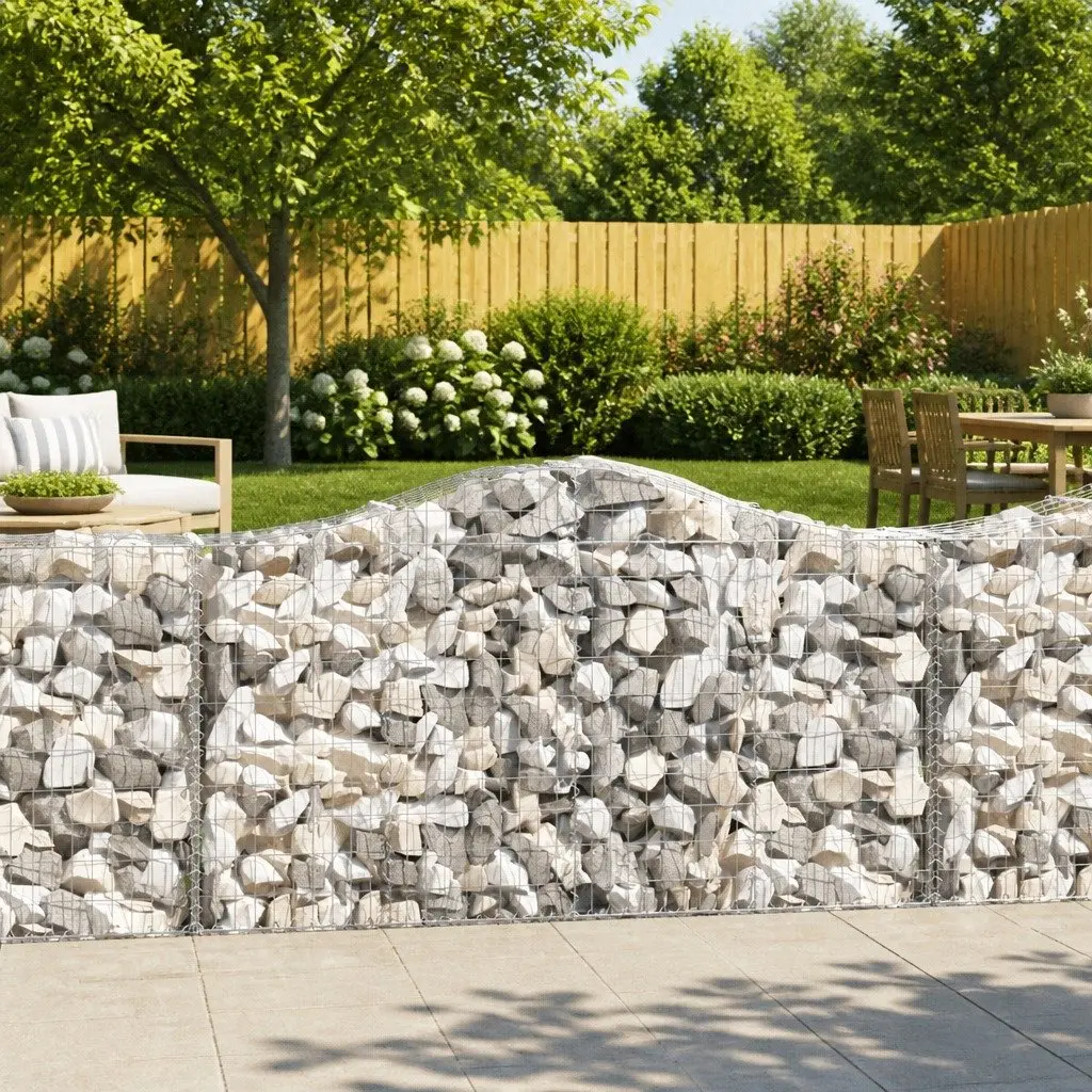 Arched Garden Barriers Decorative Galvanised Iron 200x50x100120cm Outdoor 2 Piece Set