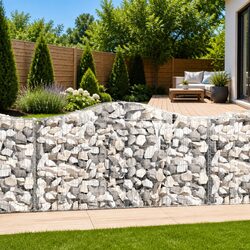 Arched Gabion Baskets 5 pcs Garden Barrier Retaining Wall Decorative Outdoor