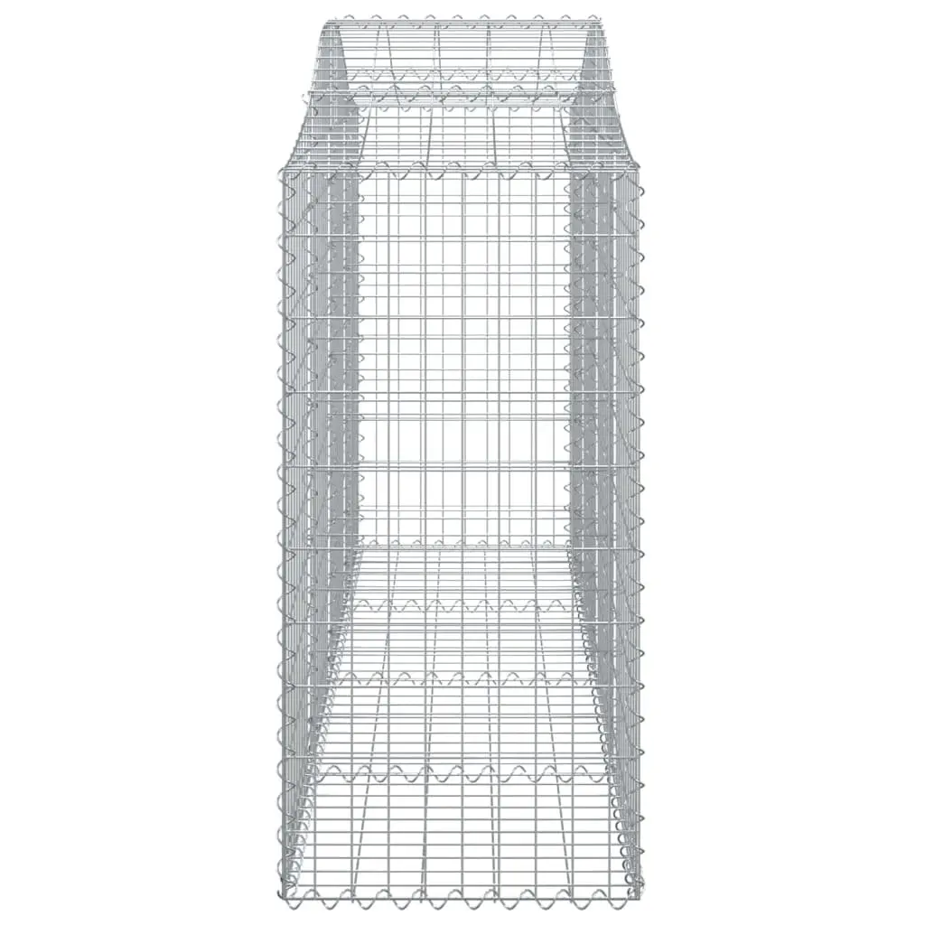 Gabion Baskets Arched Galvanised Iron 200 x 50 x 100120 cm Silver 5 Piece Garden Barrier Retaining Wall Decorative Outdoor