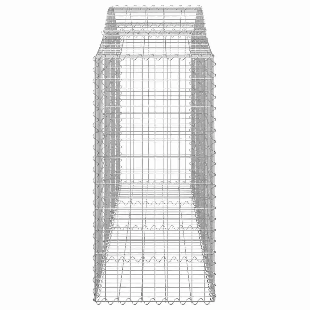 Gabion Baskets Arched Silver Galvanised Iron 200x50x100120cm 8 Piece Decorative Outdoor Garden Barrier Retaining Wall