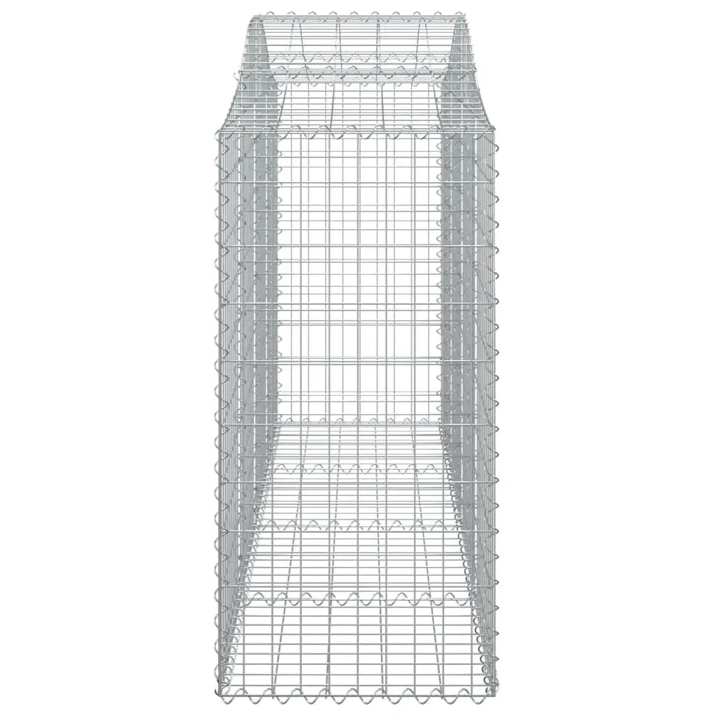 Decorative Garden Barrier Arched Gabion Baskets Silver Galvanised Iron 200x50x100120cm 10 Piece Outdoor Retaining Wall