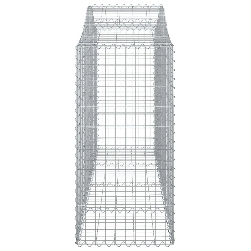 Arched Gabion Baskets Silver 200x50x120140 cm Garden Retaining Wall Decorative 2 pcs