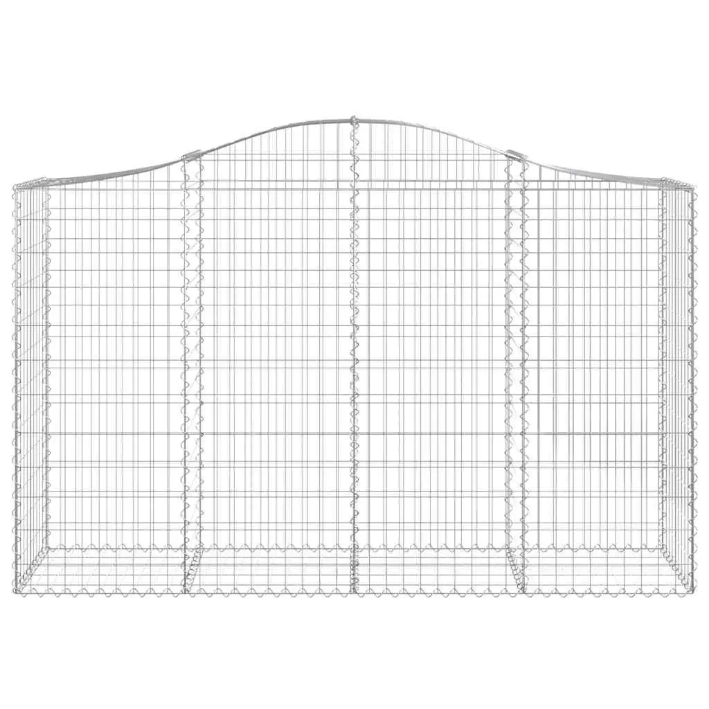 Arched Gabion Baskets Galvanised Iron 200 x 50 x 120140 cm Silver 5 Piece Garden Barrier Retaining Wall Decorative Outdoor