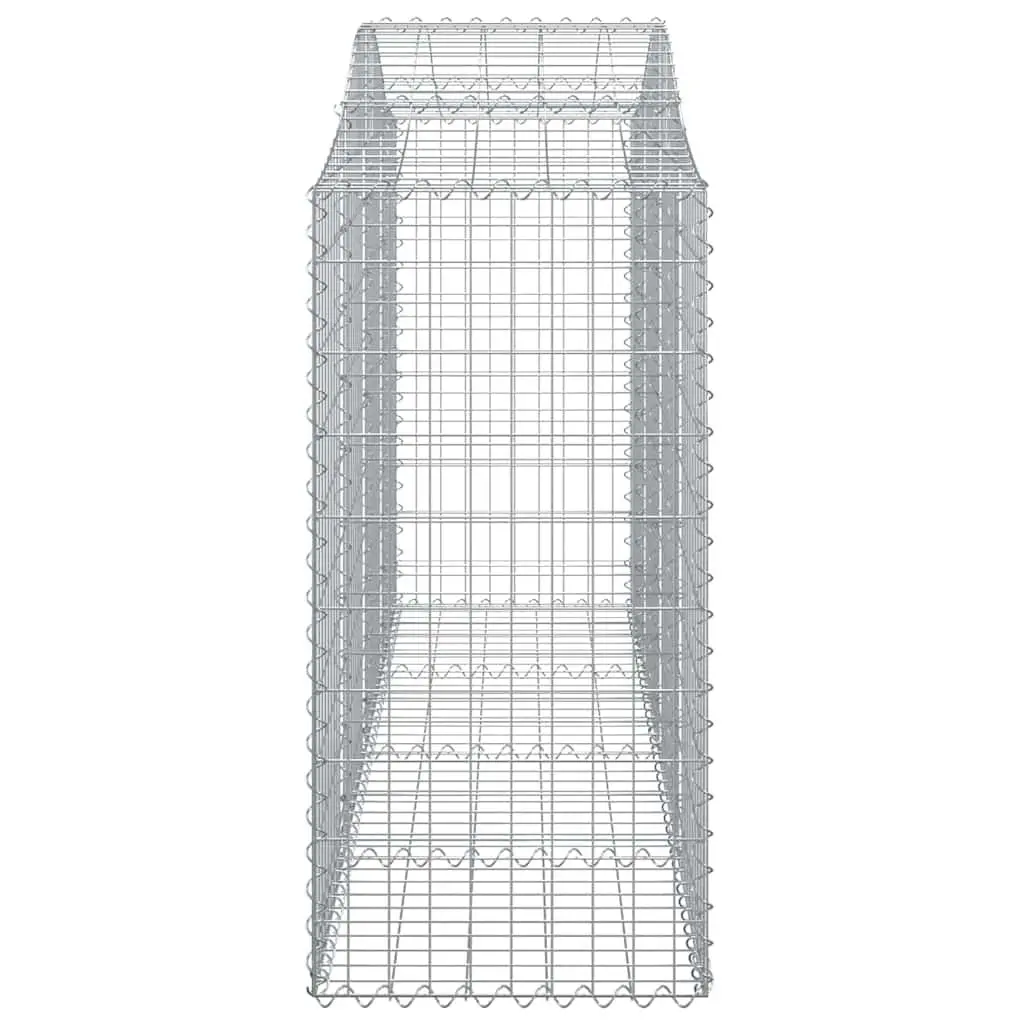 Arched Gabion Baskets Galvanised Iron 200 x 50 x 120140 cm Silver 5 Piece Garden Barrier Retaining Wall Decorative Outdoor
