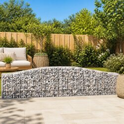 Arched Gabion Baskets 2 pcs Garden Barrier Retaining Wall Decorative Outdoor
