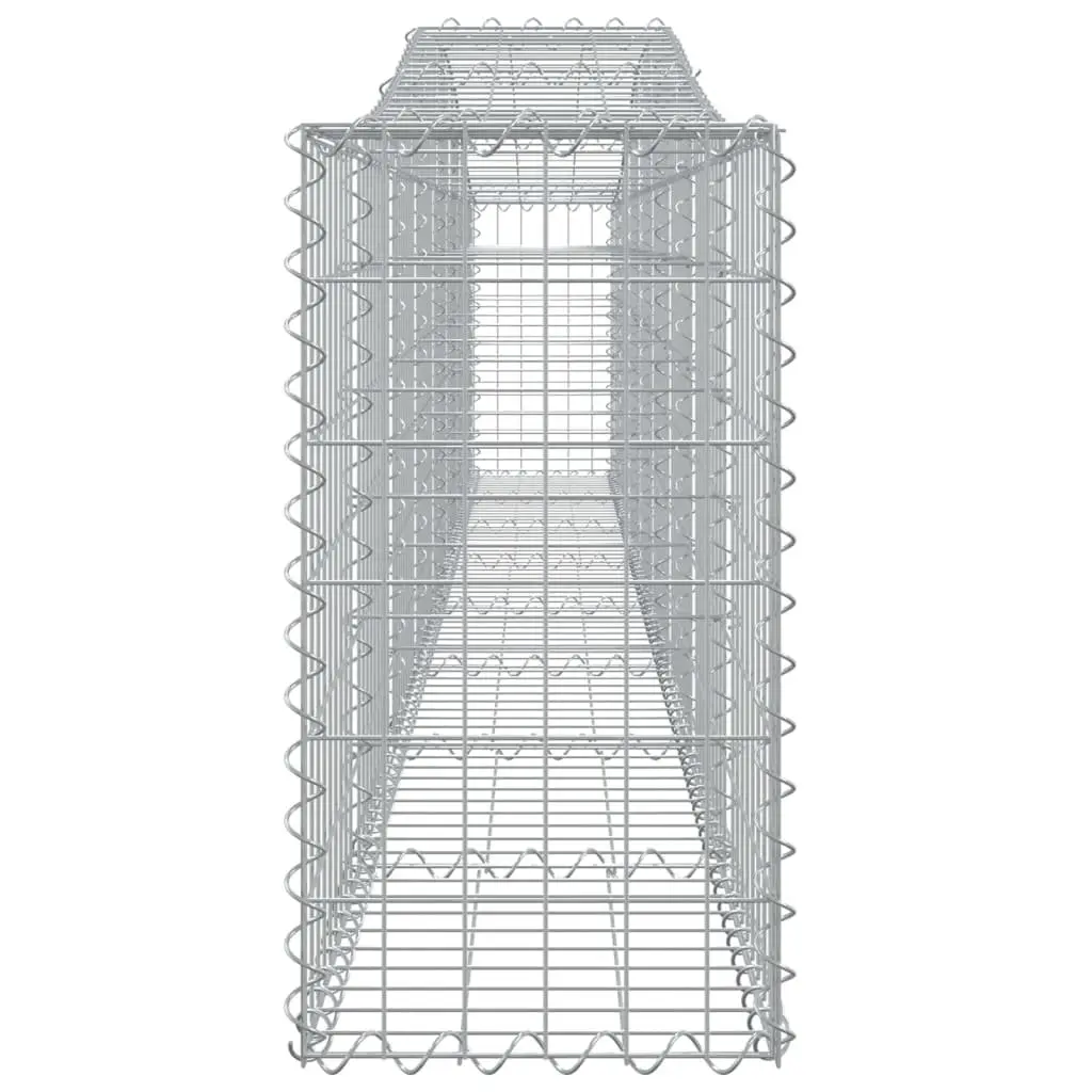 Arched Gabion Baskets Galvanised Iron 400 x 30 x 60 80 cm Silver 2 pcs Garden Barrier Retaining Wall Decorative Outdoor