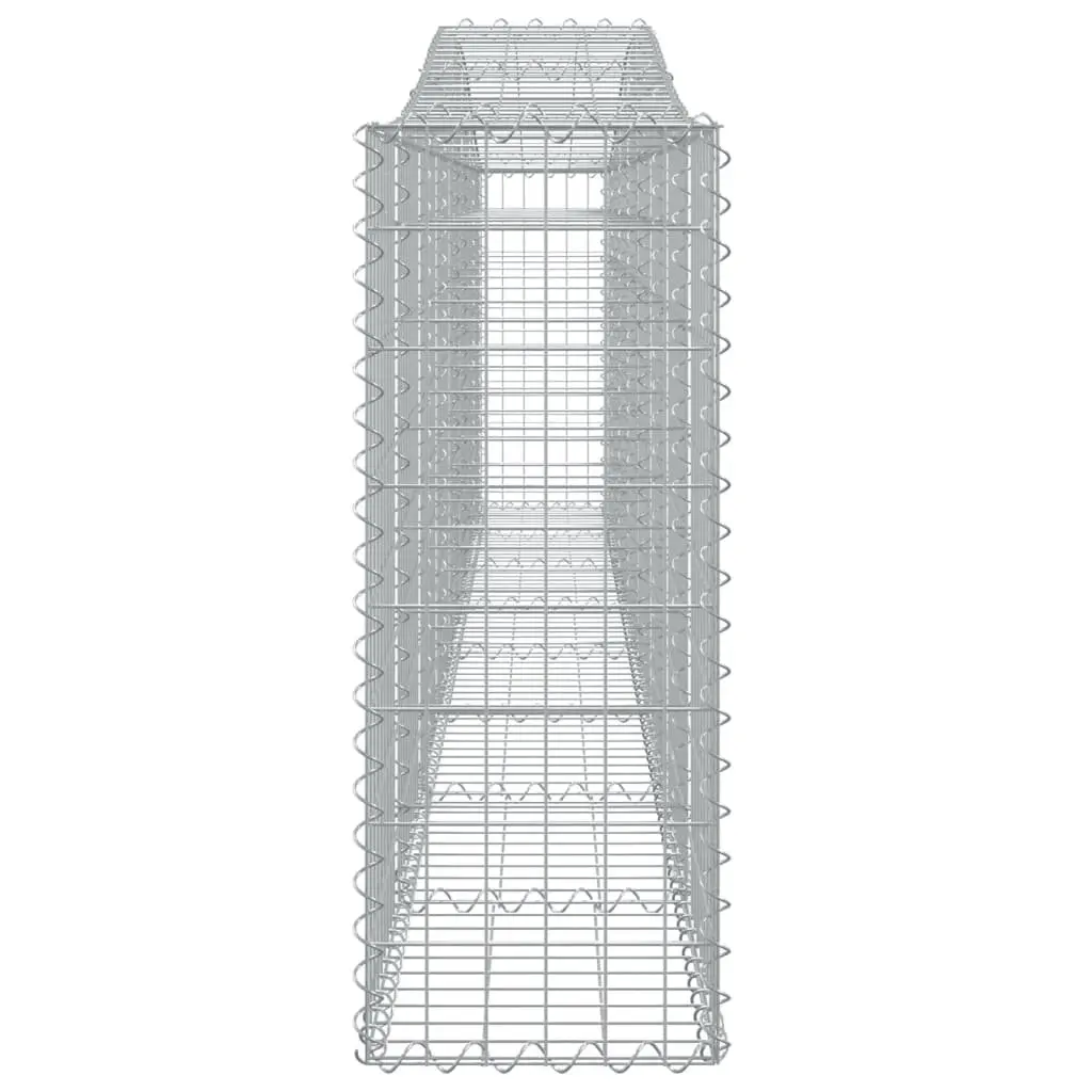 Arched Gabion Baskets Galvanised Iron 400x30x80/100 cm Silver Garden Barrier 2 Piece