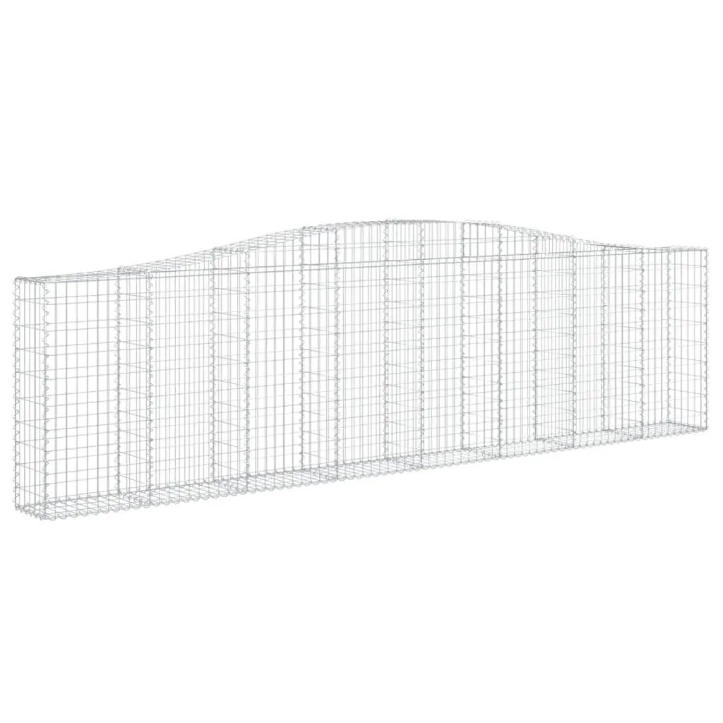 Arched Gabion Baskets Galvanised Iron 400 x 30 x 100120 cm Silver 9 Piece Garden Retaining Wall Barrier