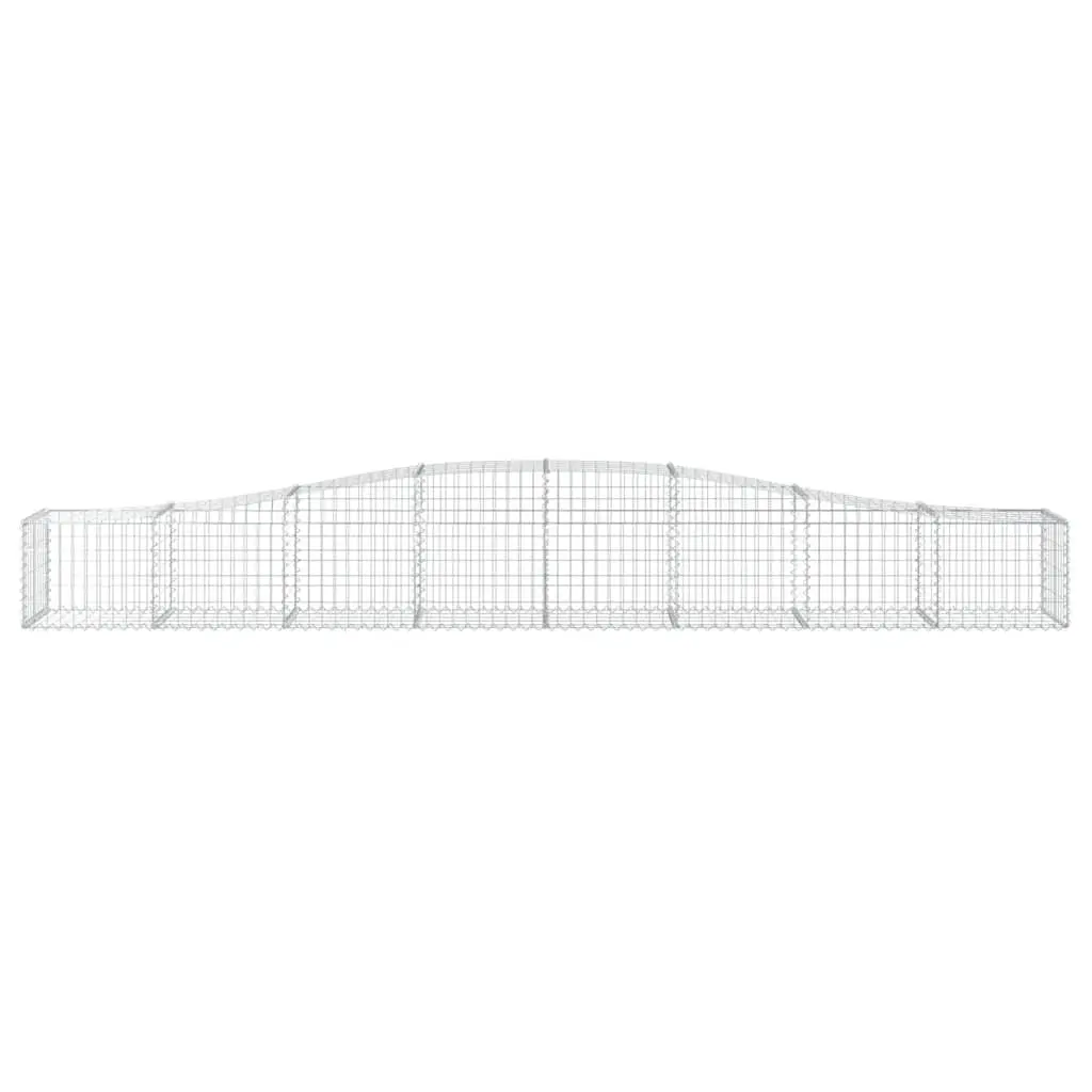 Gabion Baskets Arched Decorative Silver 3 Piece Garden Barrier Retaining Wall Galvanised Iron 400x50x40/60cm