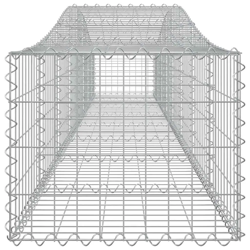 Gabion Baskets Arched Decorative Silver 3 Piece Garden Barrier Retaining Wall Galvanised Iron 400x50x40/60cm