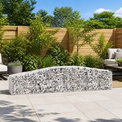 Gabion Baskets Arched 4pc Garden Decorative Barrier Sound-Insulating Retaining