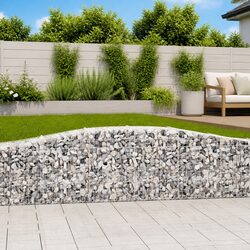 Arched Gabion Baskets 5 pcs Garden Barrier Retaining Wall Decorative Outdoor