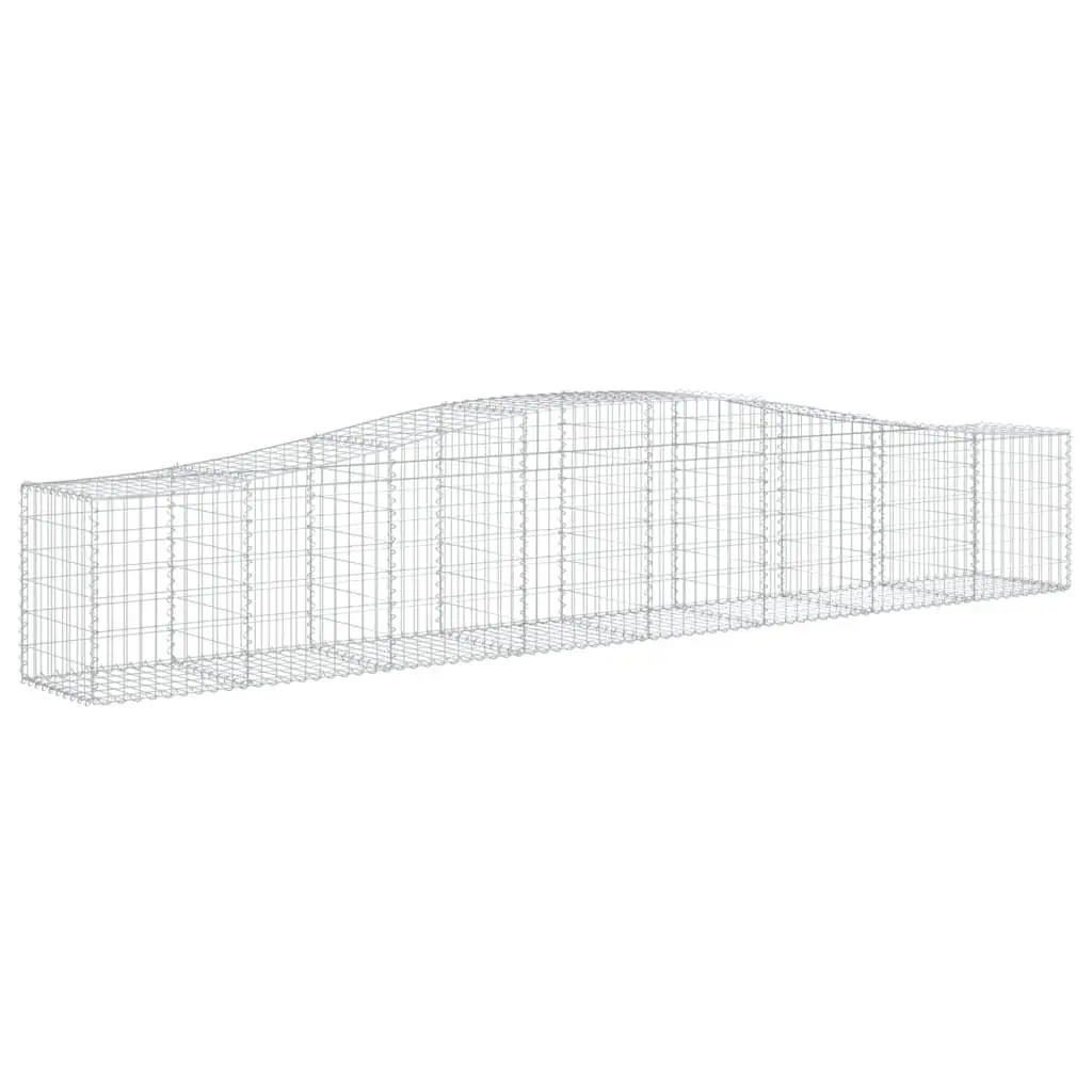 Decorative Arched Gabion Baskets Galvanised Iron 5 Piece Garden Barrier Outdoor Sound Insulating Retaining Wall