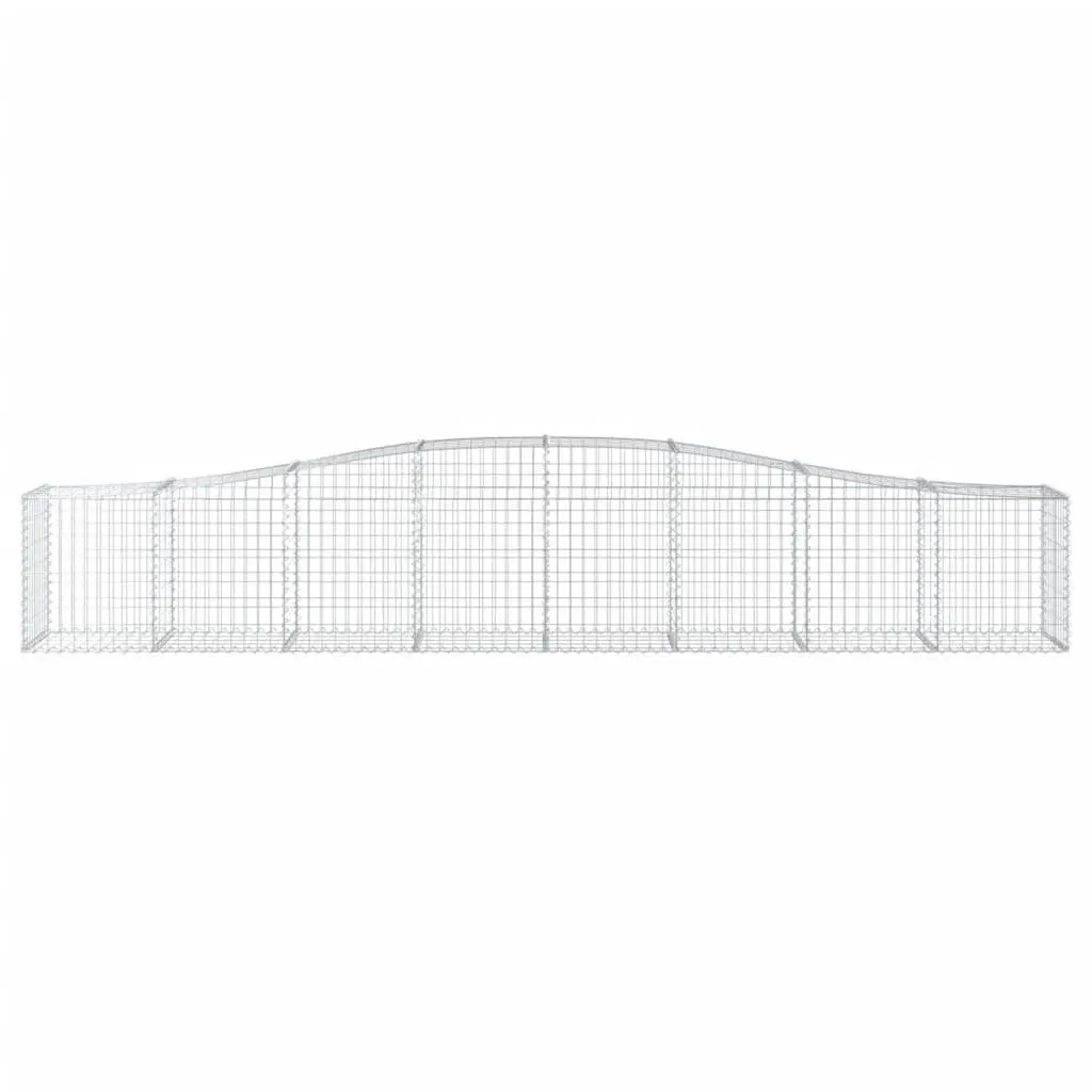 Decorative Arched Gabion Baskets Galvanised Iron 5 Piece Garden Barrier Outdoor Sound Insulating Retaining Wall
