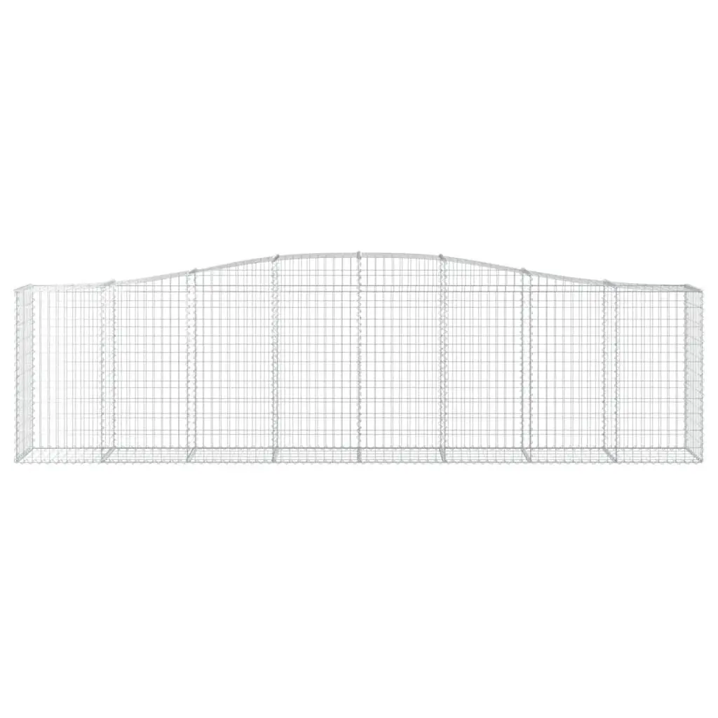 Arched Gabion Baskets Galvanised Iron 400x50x100120 cm Silver Garden Retaining Wall Decorative