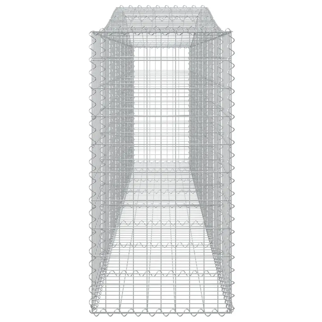 Arched Gabion Baskets Galvanised Iron 400x50x100120 cm Silver Garden Retaining Wall Decorative