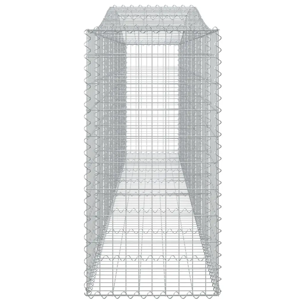 Arched Gabion Baskets Galvanised Iron 400x50x100/120 cm Silver Garden Retaining Wall Barriers 8 Piece