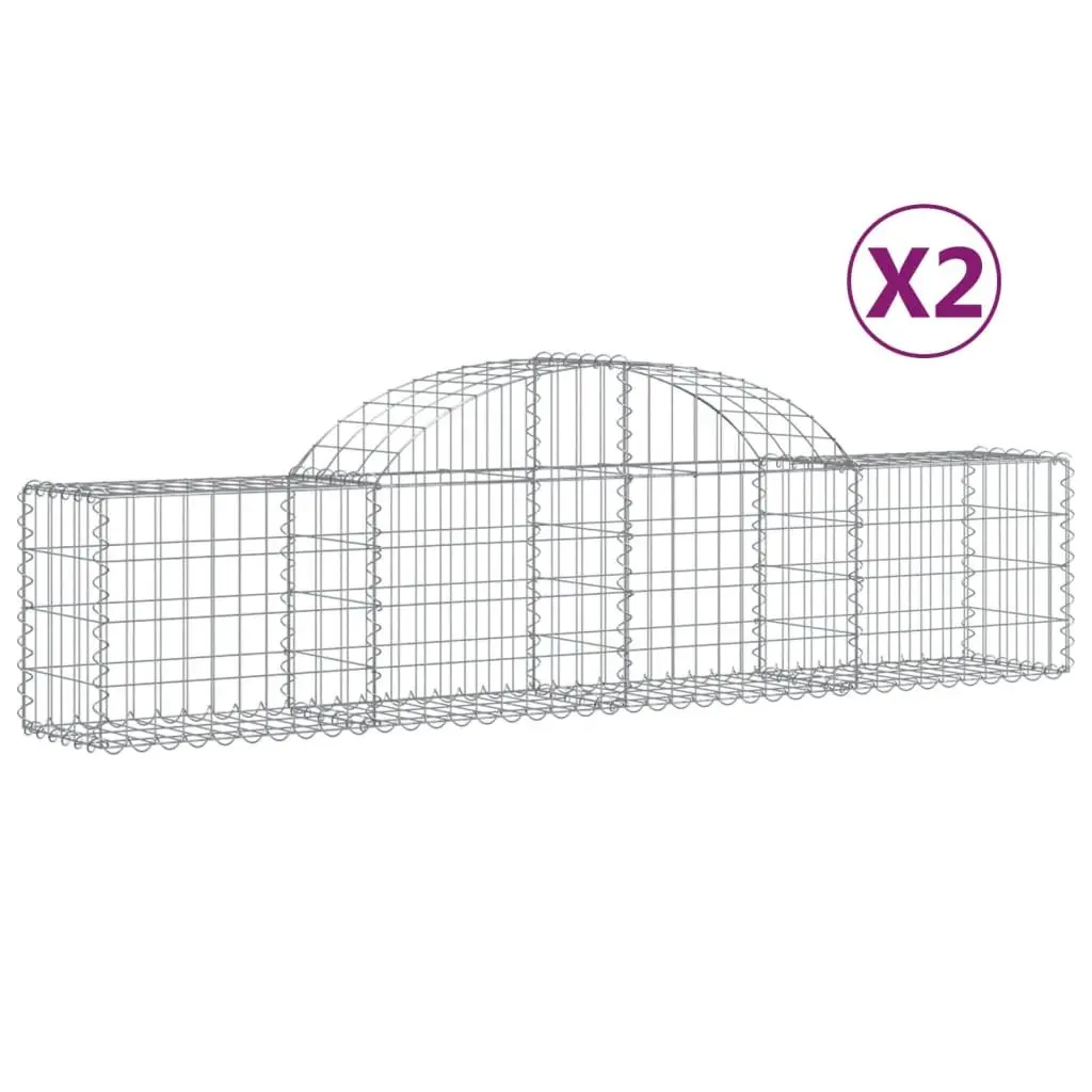 Arched Gabion Baskets 2pcs Garden Retaining Wall Decorative Barrier