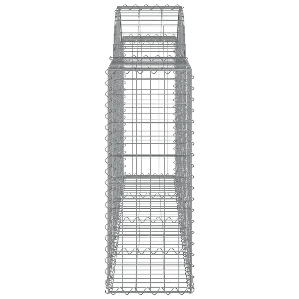 Gabion Baskets Decorative Outdoor Garden Barrier 3 Piece Silver Galvanised Iron 200x30x80/100cm