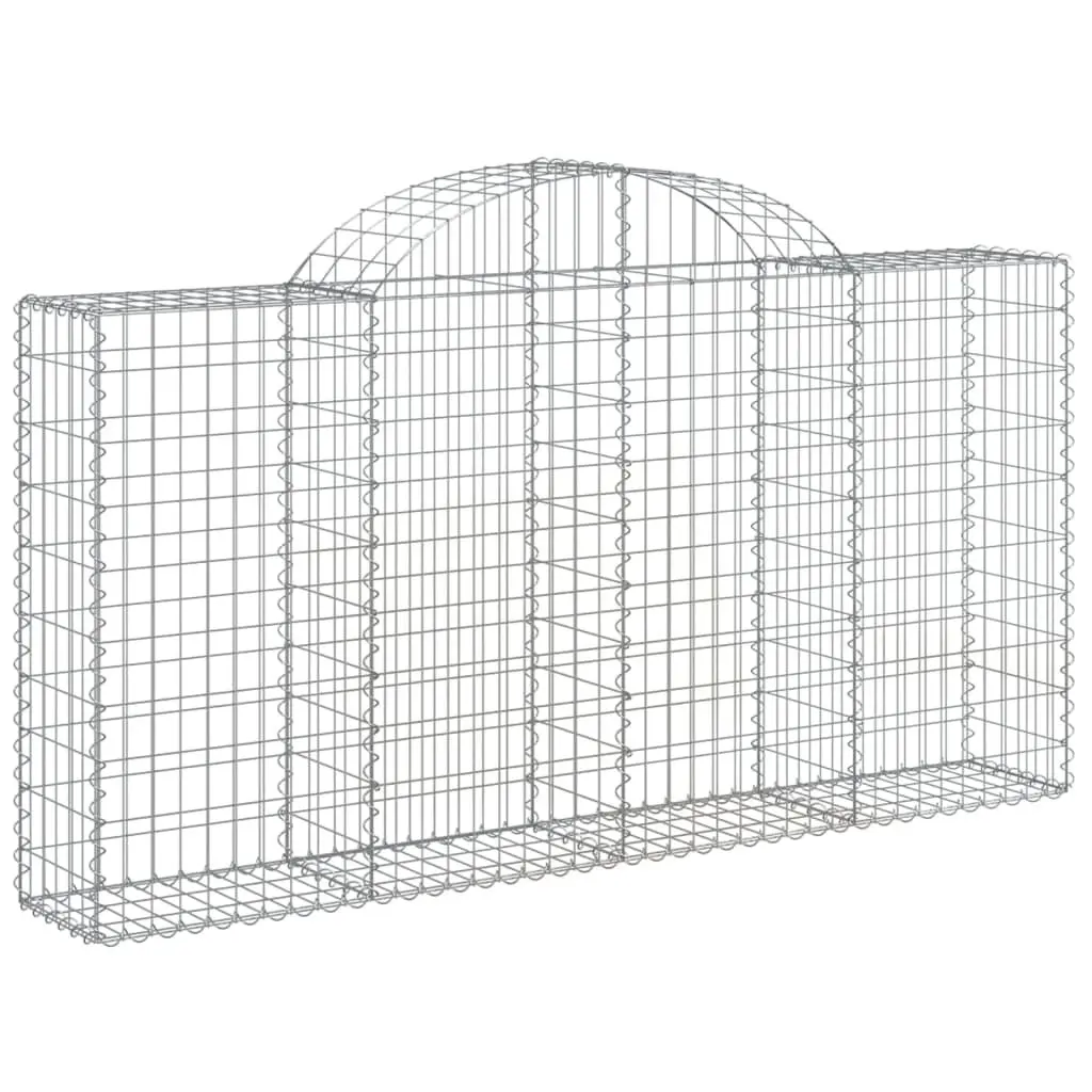 Arched Garden Barrier Baskets 2 Piece Silver Galvanised Iron Decorative Retaining Wall Outdoor Sound Insulating Structure