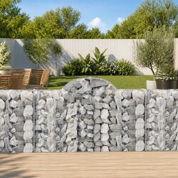 Practical Arched Gabion Baskets for Your Outdoor Needs, 3 pcs 200x30x100/120 cm