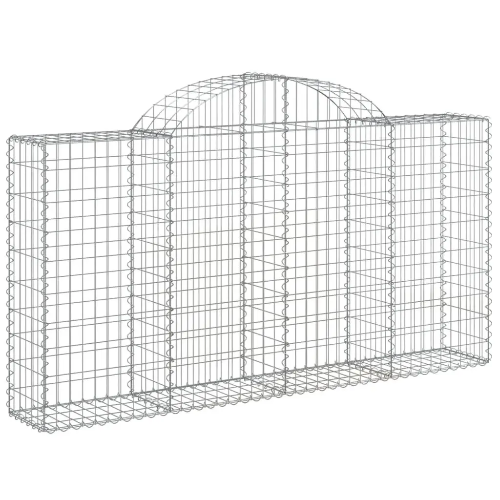 Arched Garden Barrier Baskets Galvanised Iron Silver 4 Piece 200x30x100120cm Decorative Outdoor Structure