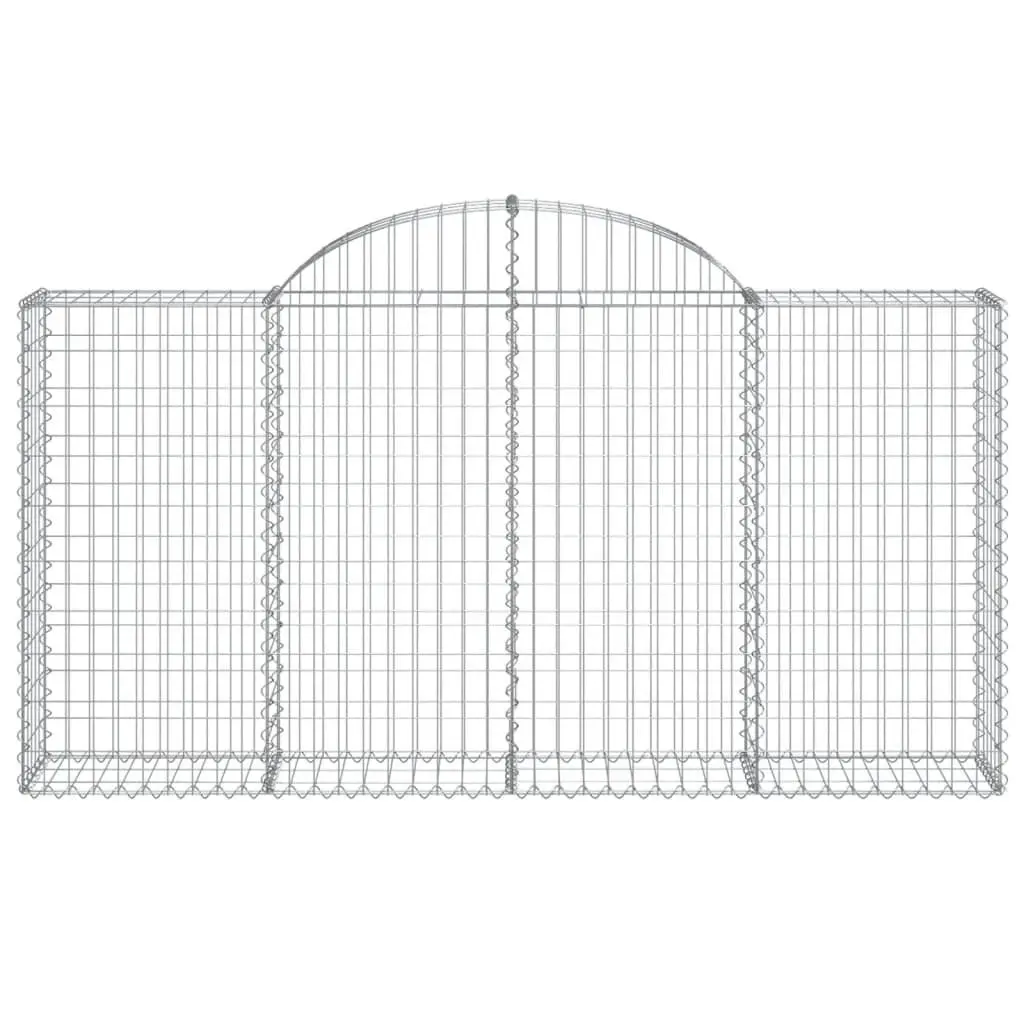 Arched Garden Barrier Baskets Galvanised Iron Silver 4 Piece 200x30x100120cm Decorative Outdoor Structure