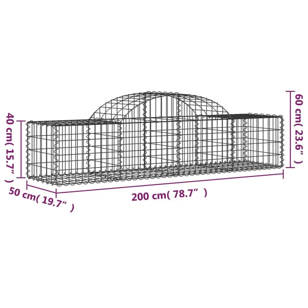 Arched Gabion Baskets 2 pcs Garden Barrier Retaining Wall Decorative Outdoor