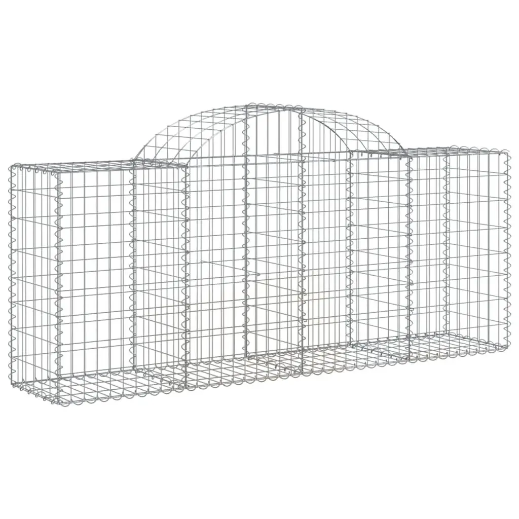 Arched Gabion Baskets 2 pcs Garden Decorative Retaining Wall Barriers