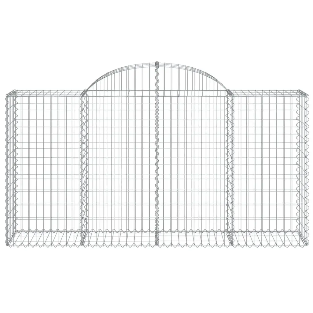 Arched Gabion Baskets Galvanised Iron 200 x 50 x 100120 cm Silver 2 pcs