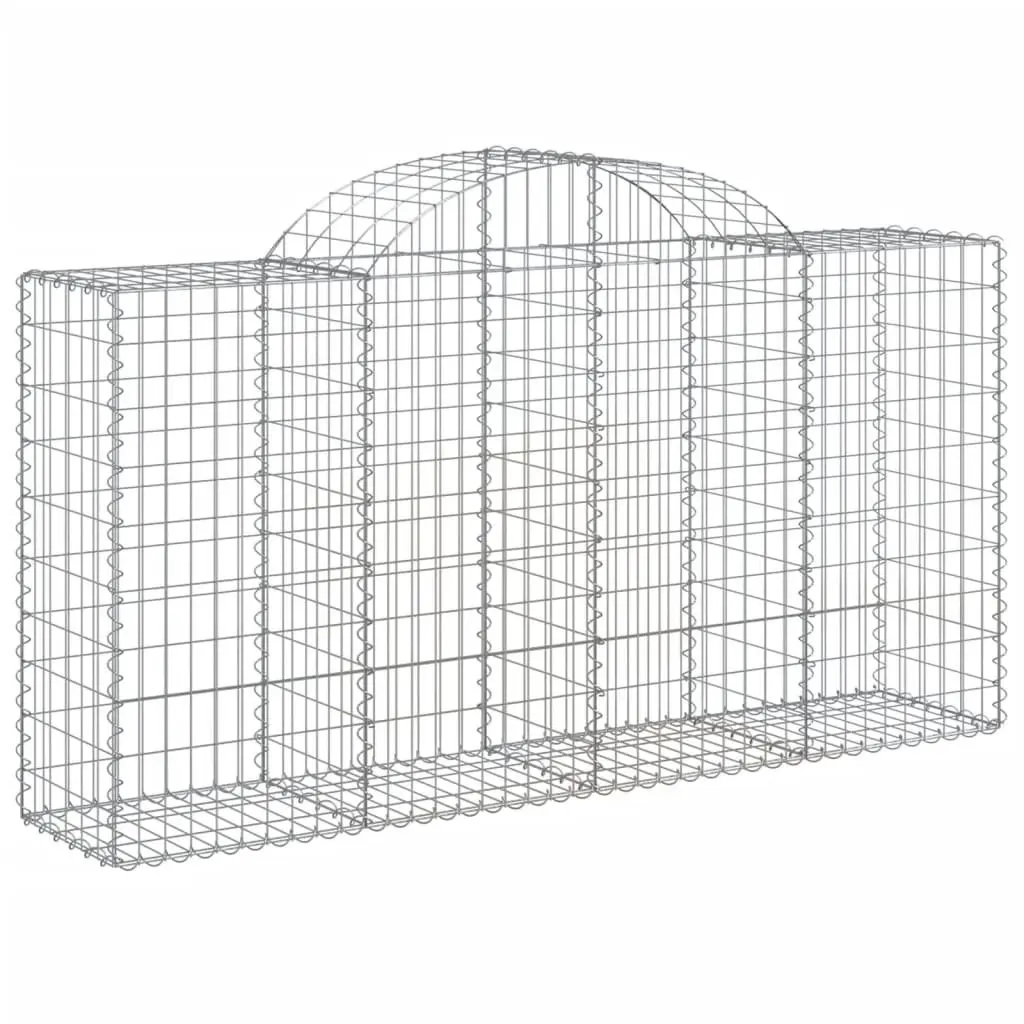 Decorative Garden Barrier Arched Gabion Baskets Silver Galvanised Iron Wire 200x50x100120cm 3 Piece Set Outdoor Retaining Wall