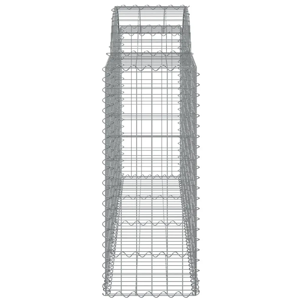 Decorative Garden Barrier Arched Gabion Baskets Silver Galvanised Iron Wire 200x50x100120cm 3 Piece Set Outdoor Retaining Wall