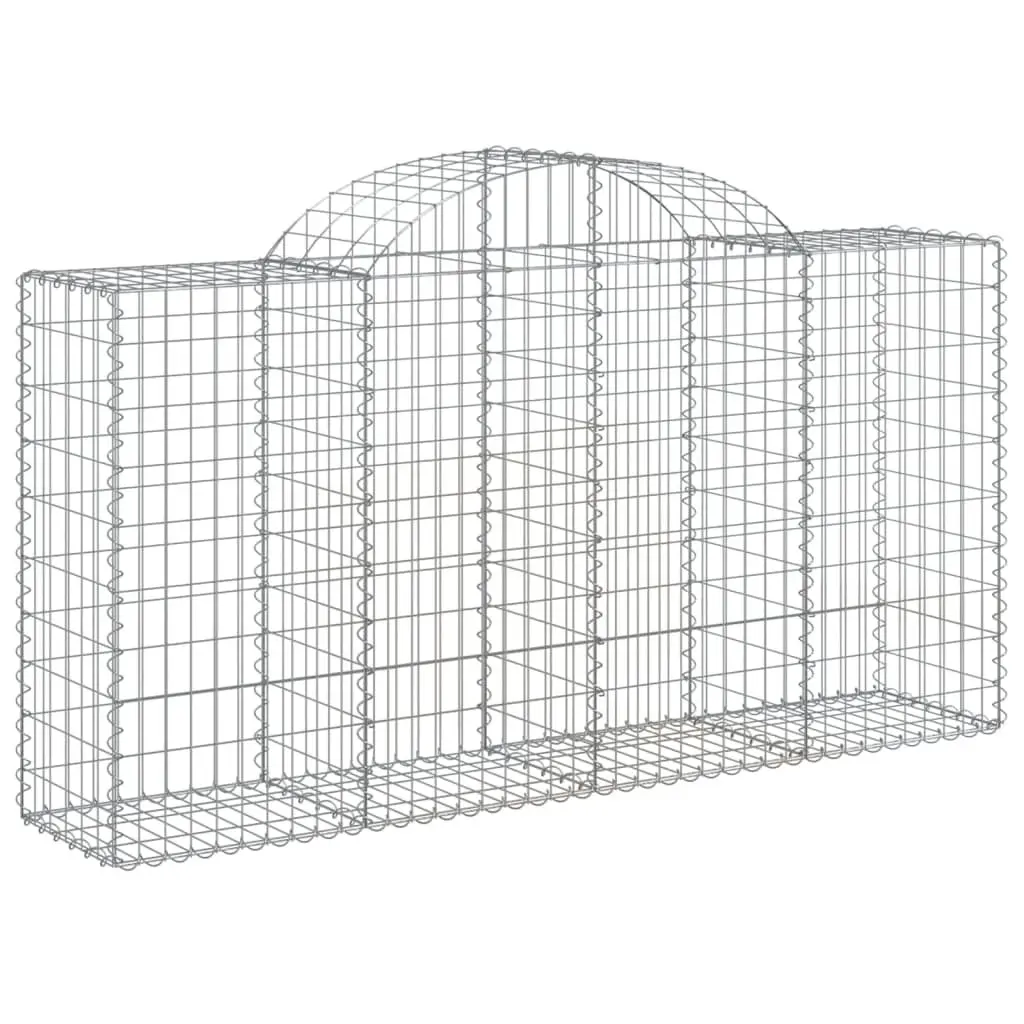 Arched Gabion Baskets 6 pcs 200x50x100/120 cm Garden Retaining Wall Outdoor