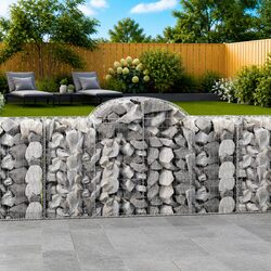 Practical 9-Piece Set of Arched Gabion Baskets for Your Garden