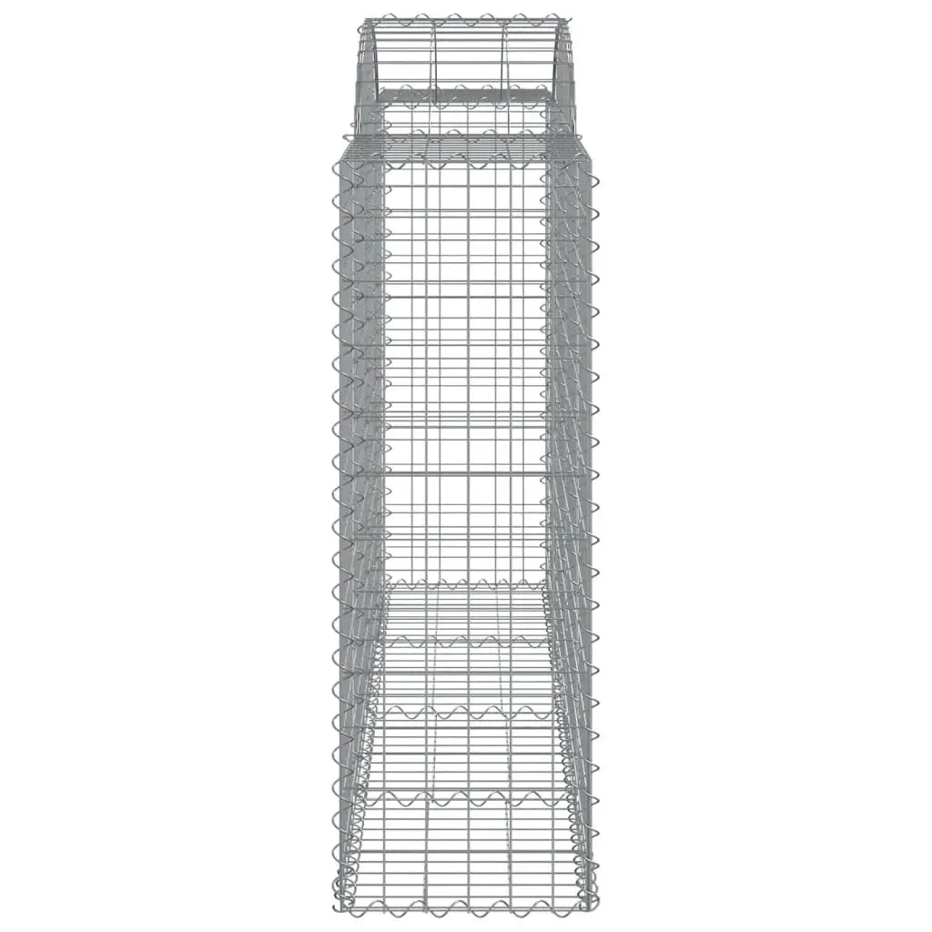 Arched Gabion Baskets Silver Galvanised Iron 200x50x120140cm 2 Piece Decorative Garden Barrier Outdoor