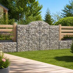 Arched Gabion Baskets 4 pcs Garden Decorative Retaining Wall Outdoor Barrier