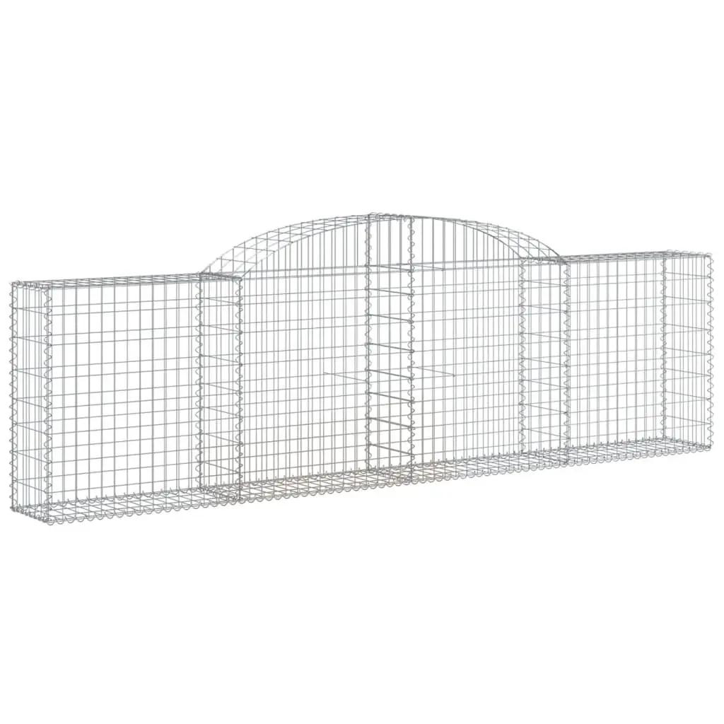 Arched Gabion Baskets 4 pcs 300x30x80/100 cm Garden Retaining Wall Barrier