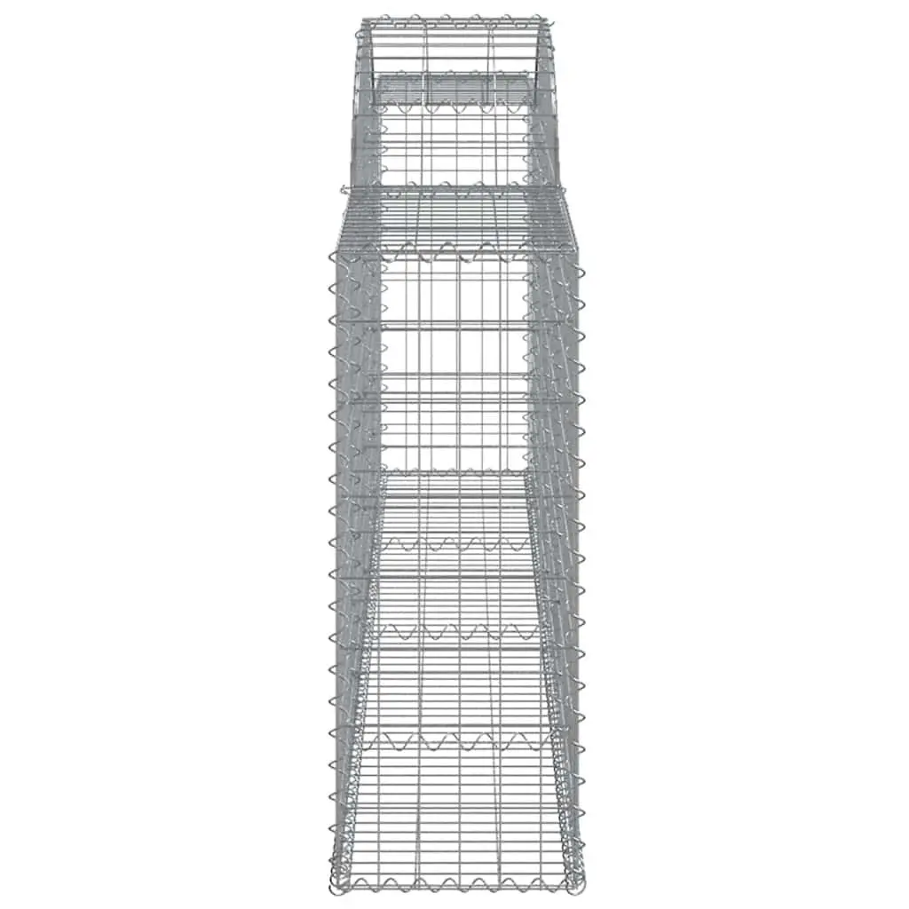 Gabion Baskets 5 Piece Silver Galvanised Iron Arched Garden Barrier Decorative Retaining Wall Outdoor 300x30x80 100cm