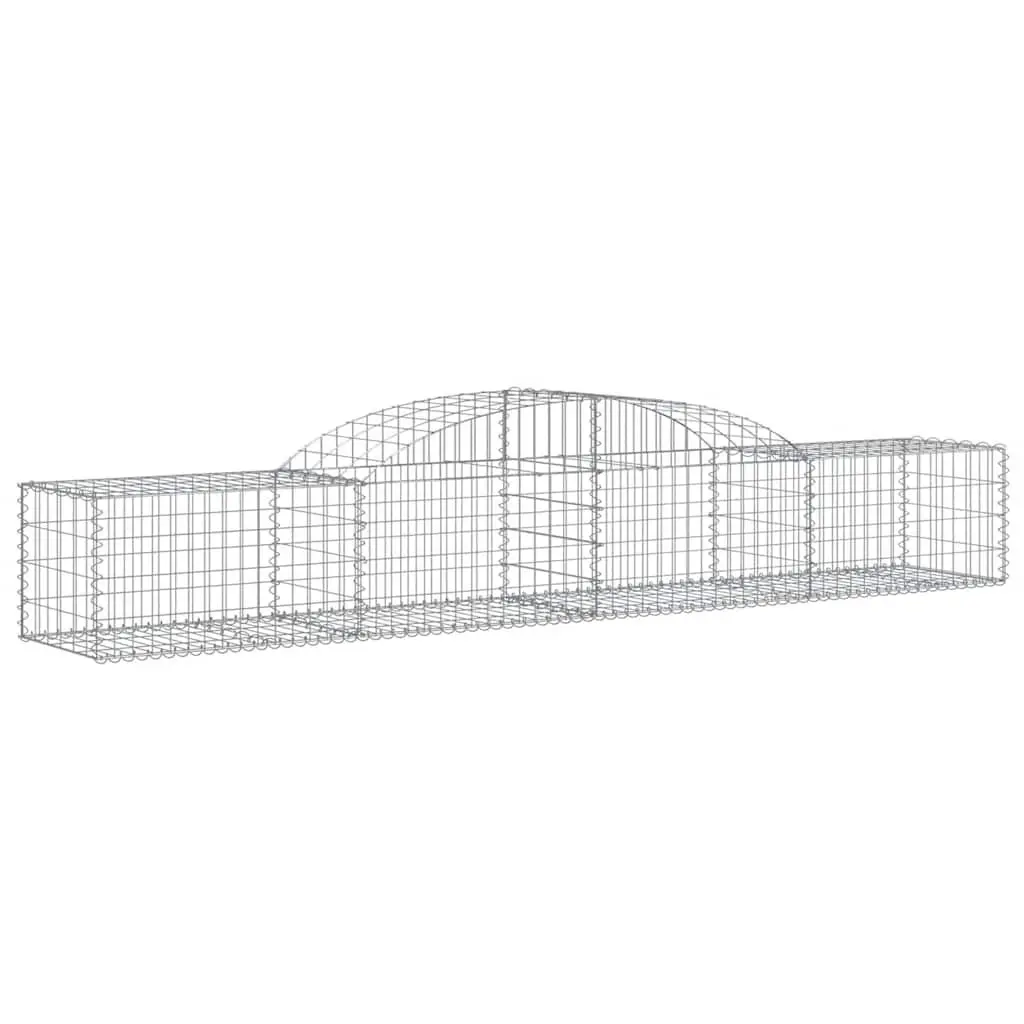 Arched Gabion Baskets Set 2 pcs Garden Retaining Wall Barrier Decorative Outdoor